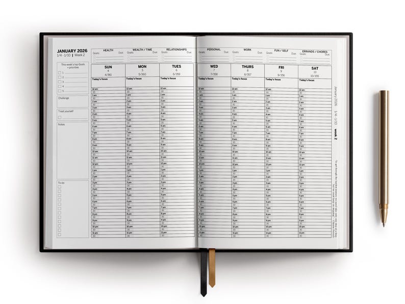 2026 Daily Planner: Hardcover Weekly & Monthly Habit Tracker image 6
