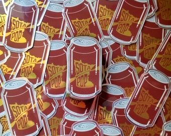 Minnesota Sticker - Sota Pop Can - Maroon and Gold Metallic Sticker