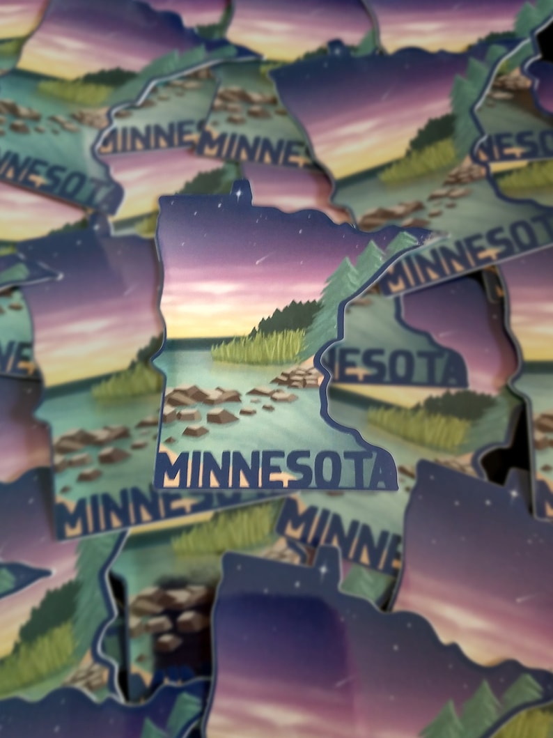 Mn Tags Sticker Minnesota Sticker - Lake Itasca - Mississippi River Headwaters ...