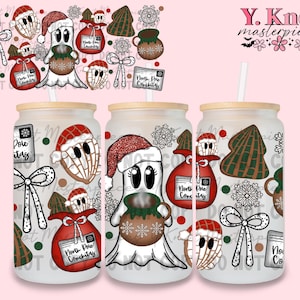 Cafecito Y Conchas Cup Wrap, Cafecito Y Chisme, 16oz Glass Can Wrap Png, Taza De Barro, 16 Oz Sublimation, Mexican Christmas Png, Concha Png