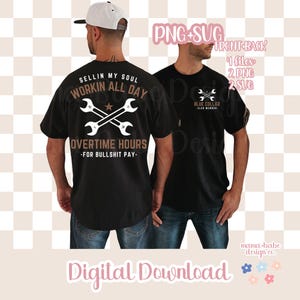 Blauwe kraag, SVG-bestand, Sellin My Soul, de hele dag overuren voor onzin, trendy herenshirtontwerpen betalen, blauwe kraag, png