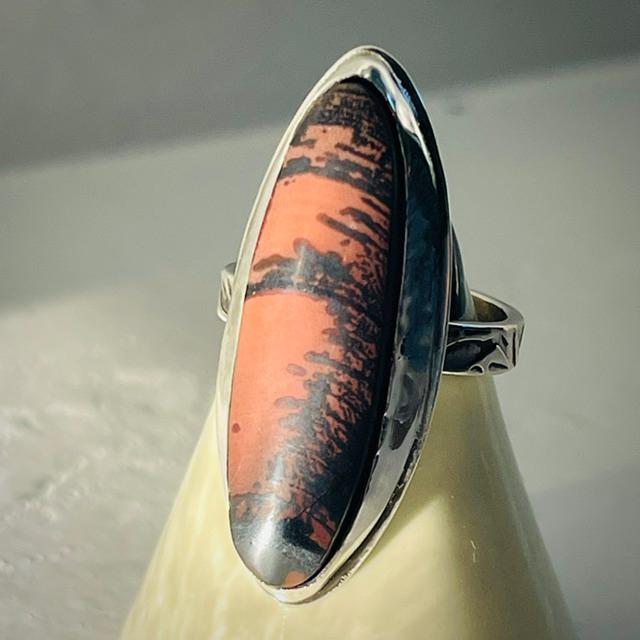 Sleek Indian Paint Stone One of a Kind Ring