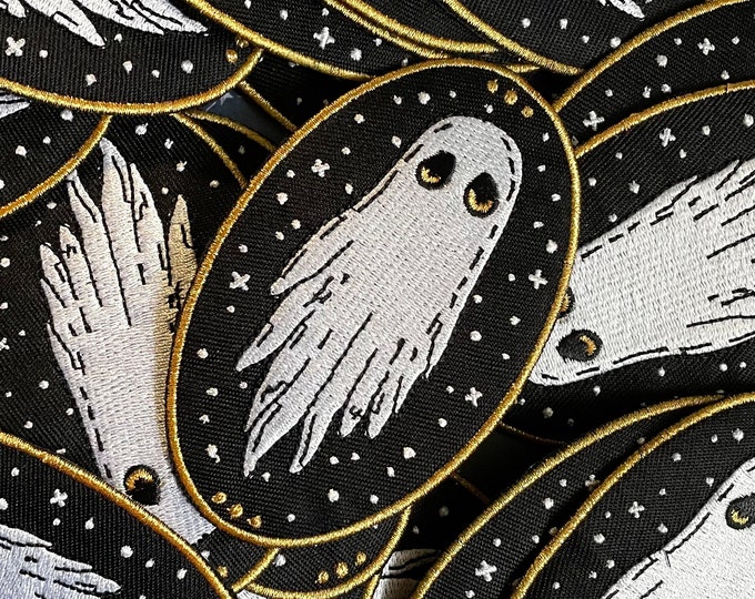 Golden Sheet Ghost Embroidered Iron-on Patch // Ghost Patches // Gothic ...