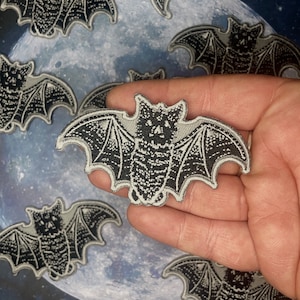 Sweet Spooky Bat Embroidered Iron-OnPatch // Ghost Patches // Gothic Patch // Spooky Accessories