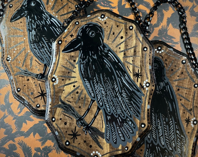 Nevermore Crow Wooden Wall Hangings // Gothic Decor // Gothic Decor // Witchy Decor // Crow Wall Art