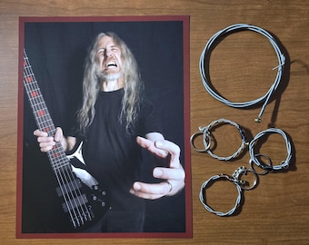 CANNIBAL Corpse's ALEX WEBSTER 8x10 Personalised Autographed Photo & Bass String Keychain or Full Length Thick Gauge Bass String
