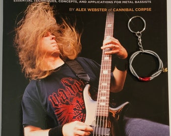 Alex Webster Autographed Extreme Metal Bass Music Song Book +BASS STRING KEYCHAIN Cannibal Corpse