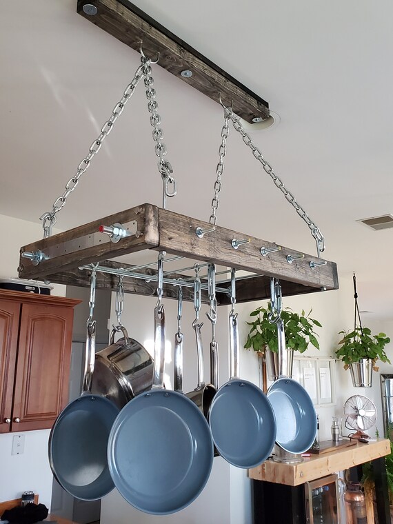 etsy hanging pot rack
