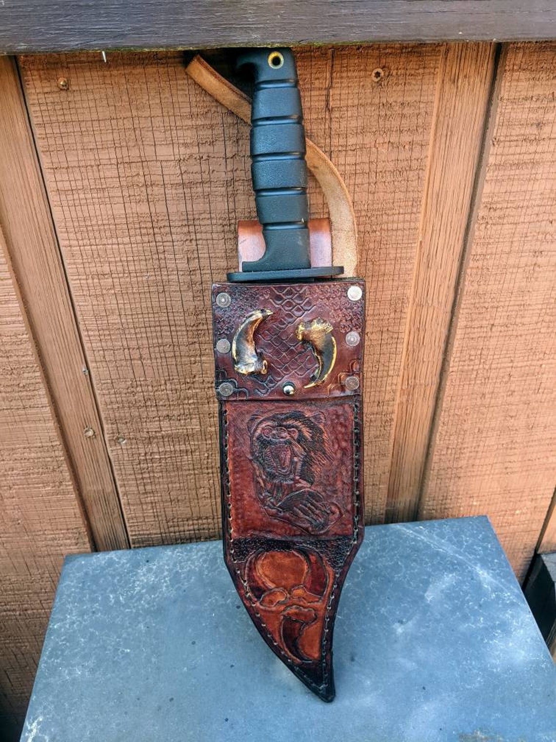 Custom leather Bowie knife sheath. Americanmade sheath only Etsy