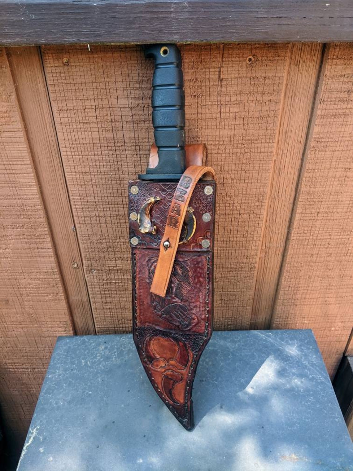 Custom leather Bowie knife sheath. Americanmade sheath only Etsy