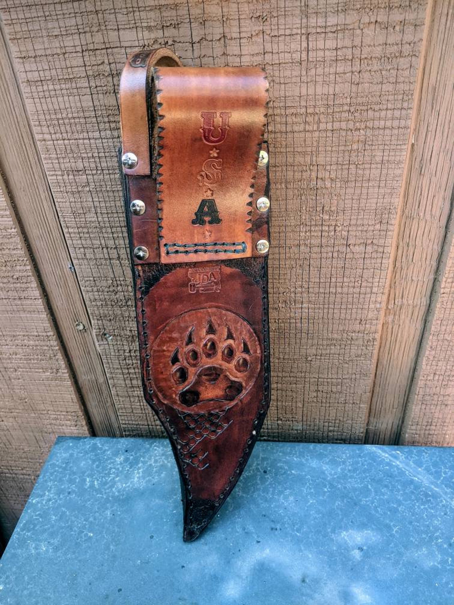 Custom leather Bowie knife sheath. Americanmade sheath only Etsy