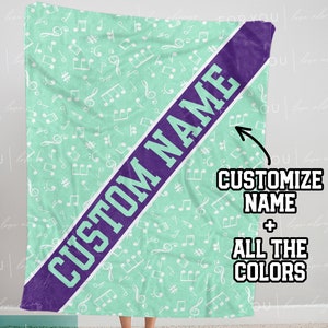 Music Note - Band Name Personalized Blanket with Multiple Styles and Sizes- Gift for Music Lovers - Fan Gear