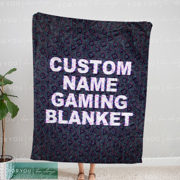 Custom Name's Gaming Blanket - Personalized Blanket with Multiple Sizes and Styles - Gamer Gift - Youth Birthday - Video Game Lover