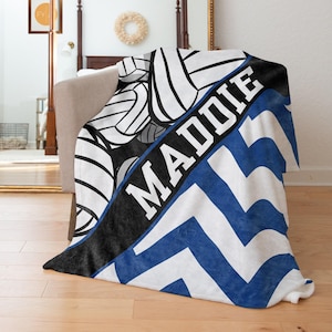 Volleyball Chevron - Name Personalized Blanket with Multiple Styles and Sizes - Gift for Volleyball Players End of Year Team Senior