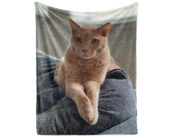 Pet Photo - Custom Photo Blanket - Multiple Sizes and Styles - Gift for loved ones, family, mom, keepsake - Picture Blanket Gift Dad Animal