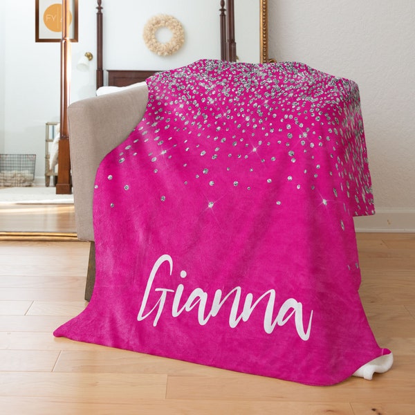 Glitter - Personalized Blanket with Multiple Sizes and Styles - Choose your Color theme - Cheer and Dance Design - Can add studio logo