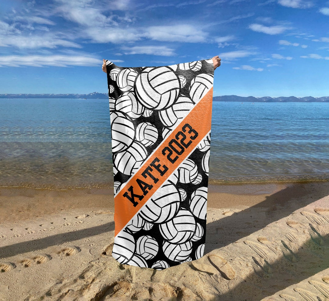 Volleyball Stripe Towel Custom Beach/bath Towels Two Sizes Etsy