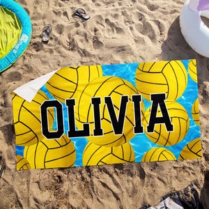 Water Polo Towel - Customizable Colors and Name - Personalized Beach and Bath Towels - End of Season Athlete Gift - Club team