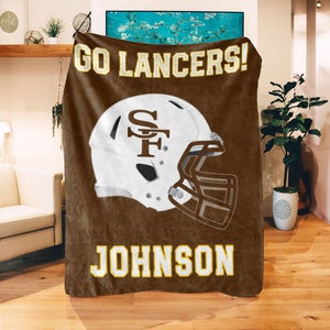 Football Side Helmet - Blanket  or  s - Fully Customizable  - End of Year Gift -  Football Players - Personalized Fan Gear