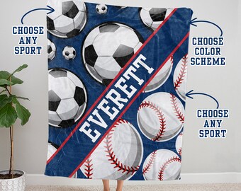Custom Football City Blanket Personalized Throw Blanket 3D Printed with Name Numbers Photo Text for Adult Kid Fans Gift
