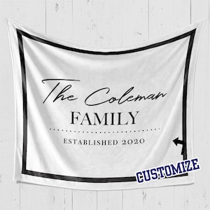 Personalized Family Name Blanket: Custom Colors (Multiple Styles/Sizes)