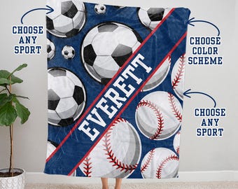 Multi Sport Any Sports Custom Name Blanket Personalized,Multiple Sizes & Styles,Gift for athletes, Fan Gear,Athlete Gift Banquet,Any Sport