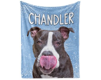 Pet Blanket Using Photo and Name | Custom Dog Blanket Personalized | Dog Blankets Cat Picture Blanket | Pet Photo Blanket Dog Dad Mom Gift