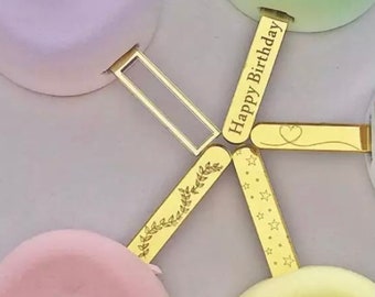 Mini Acrylic Popsicle Sticks Gold Mirror (Sets of 12)