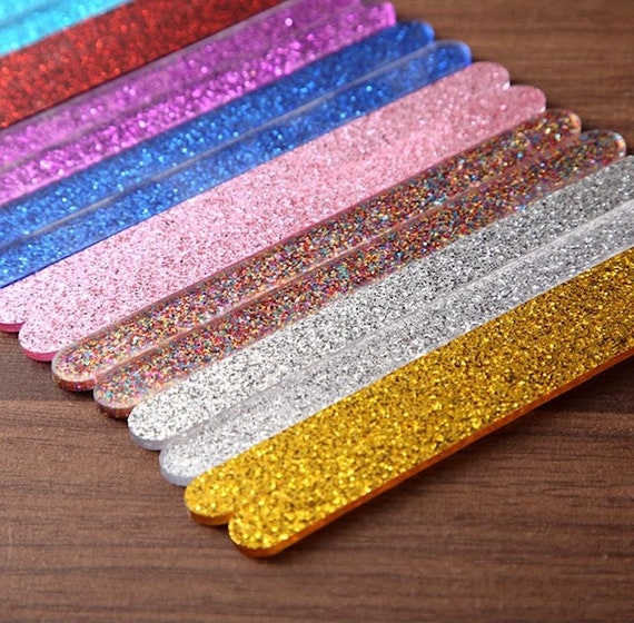 Glitter Acrylic Popsicle Sticks set of 12 