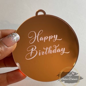 Happy Birthday Acrylic Mirror Tags /3