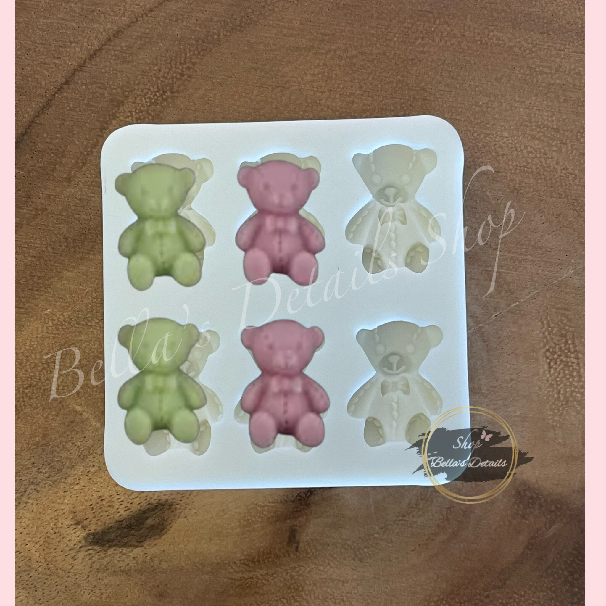 3d Teddy Bear Silicone Mold Bowknot Bear Decoration Soft - Temu