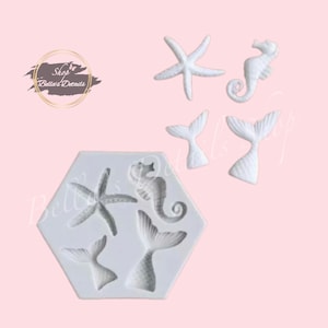 Mermaid Tail, Seahorse, Starfish Mold