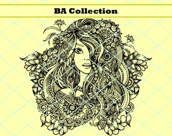 Download Mandala Girl Svg Etsy