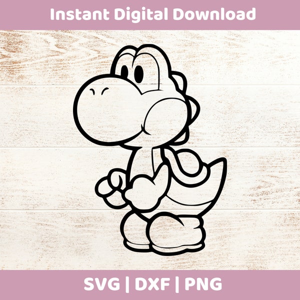 Yoshi Instant Digital Download SVG/DXF/PNG for cricut, cameo, silhouette, vinyl designs, Super Mario,