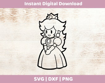 Princess Peach Instant Digital Download SVG/DXF/PNG for cricut, cameo, silhouette, vinyl designs, Super Mario,