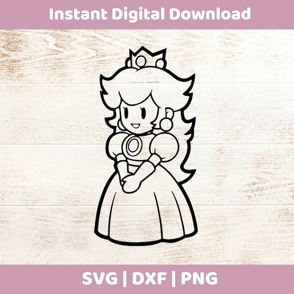 Princess Peach Instant Digital Download SVG/DXF/PNG for cricut, cameo, silhouette, vinyl designs, Super Mario,