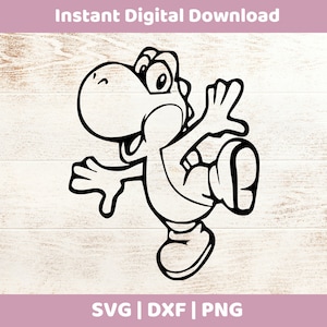 Yoshi Instant Digital Download SVG/DXF/PNG für Cricut, Cameo, Silhouette, Vinyl-Designs, Super Mario,
