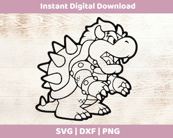 Bowser Instant Digital Download SVG/DXF/PNG for cricut, cameo, silhouette, vinyl designs, Super Mario,