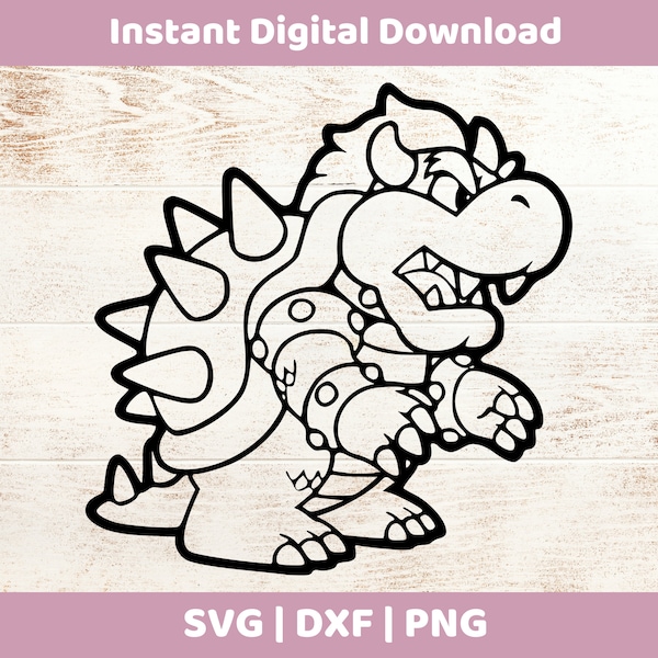 Bowser Instant Digital Download SVG/DXF/PNG for cricut, cameo, silhouette, vinyl designs, Super Mario,