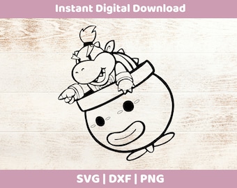 Baby Bowser Instant Digital Download SVG/DXF/PNG for cricut, cameo, silhouette, vinyl designs, outline, Super Mario,