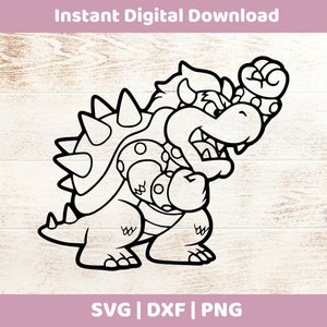 Bowser Instant Digital Download SVG/DXF/PNG für Cricut, Cameo, Silhouette, Vinyl-Designs, Super Mario,