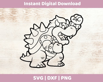 Bowser Instant Digital Download SVG/DXF/PNG for cricut, cameo, silhouette, vinyl designs, Super Mario,