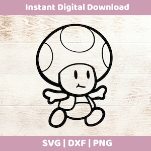 Toad Instant Digital Download SVG/DXF/PNG voor cricut, cameo, silhouet, vinyl designs, Super Mario,