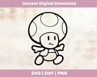 Toad Instant Digital Download SVG/DXF/PNG for cricut, cameo, silhouette, vinyl designs, Super Mario,
