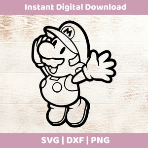 Mario Instant Digital Download SVG/DXF/PNG für Cricut, Cameo, Silhouette, Vinyl-Designs, Super Mario,