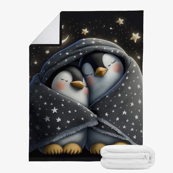 Penguin Blanket Etsy