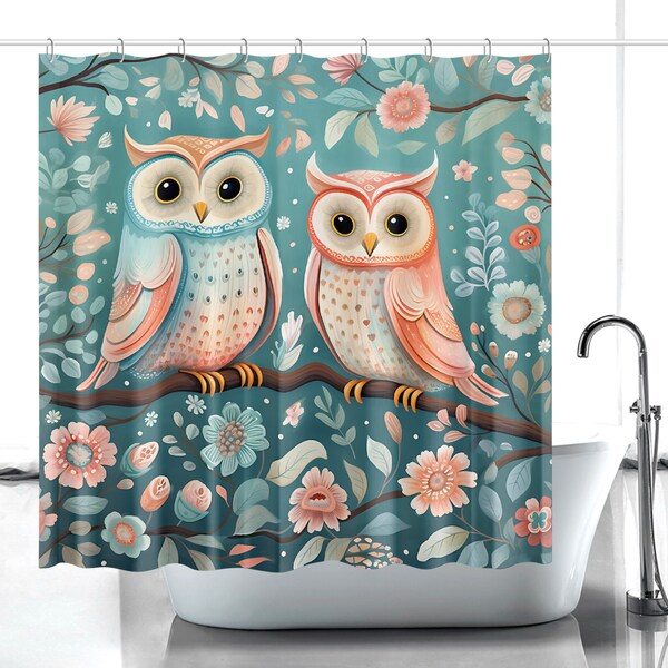 Owl Shower Curtain Etsy