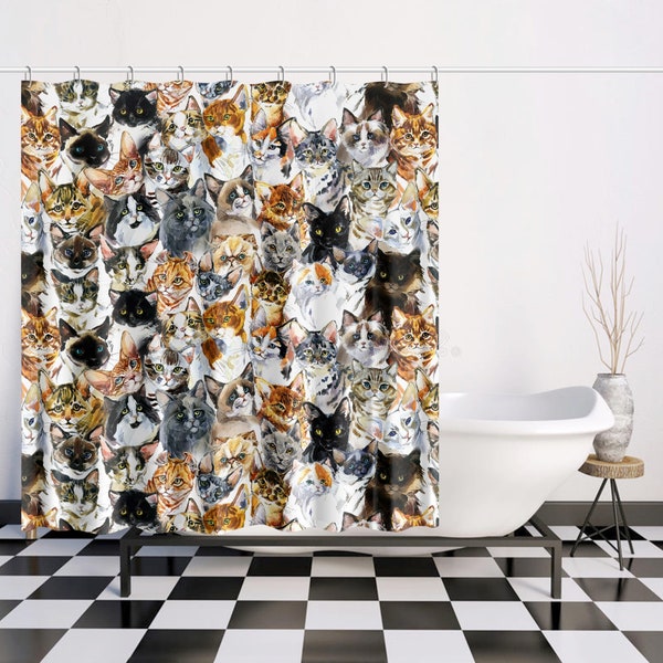 Cat Shower Curtain Shop Online Etsy