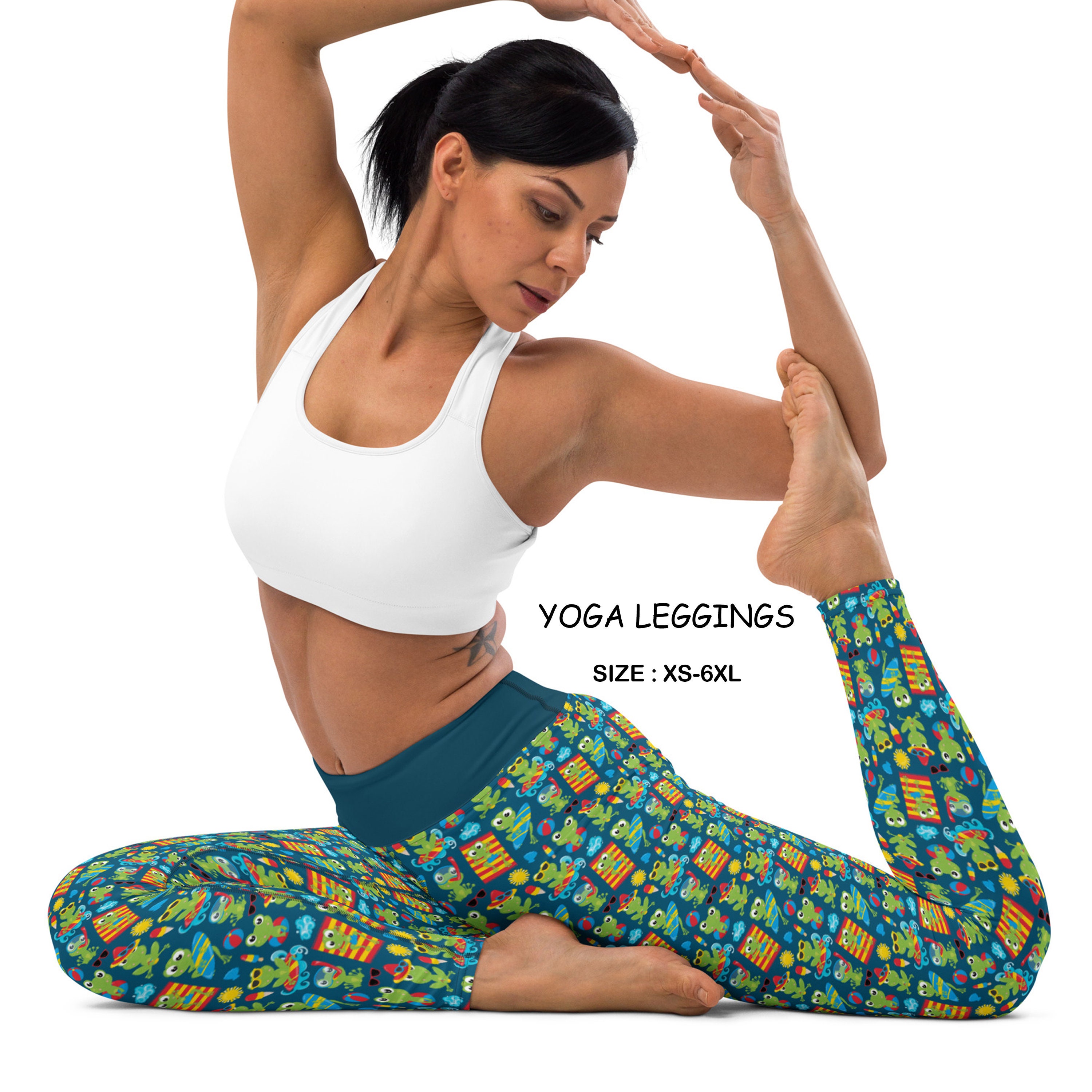Funny Frog Summer Leggings Blue Yoga Pants With Green Frogs - Etsy Funny Frog Summer Leggings Blue Yoga Pants With Green Frogs - Etsy