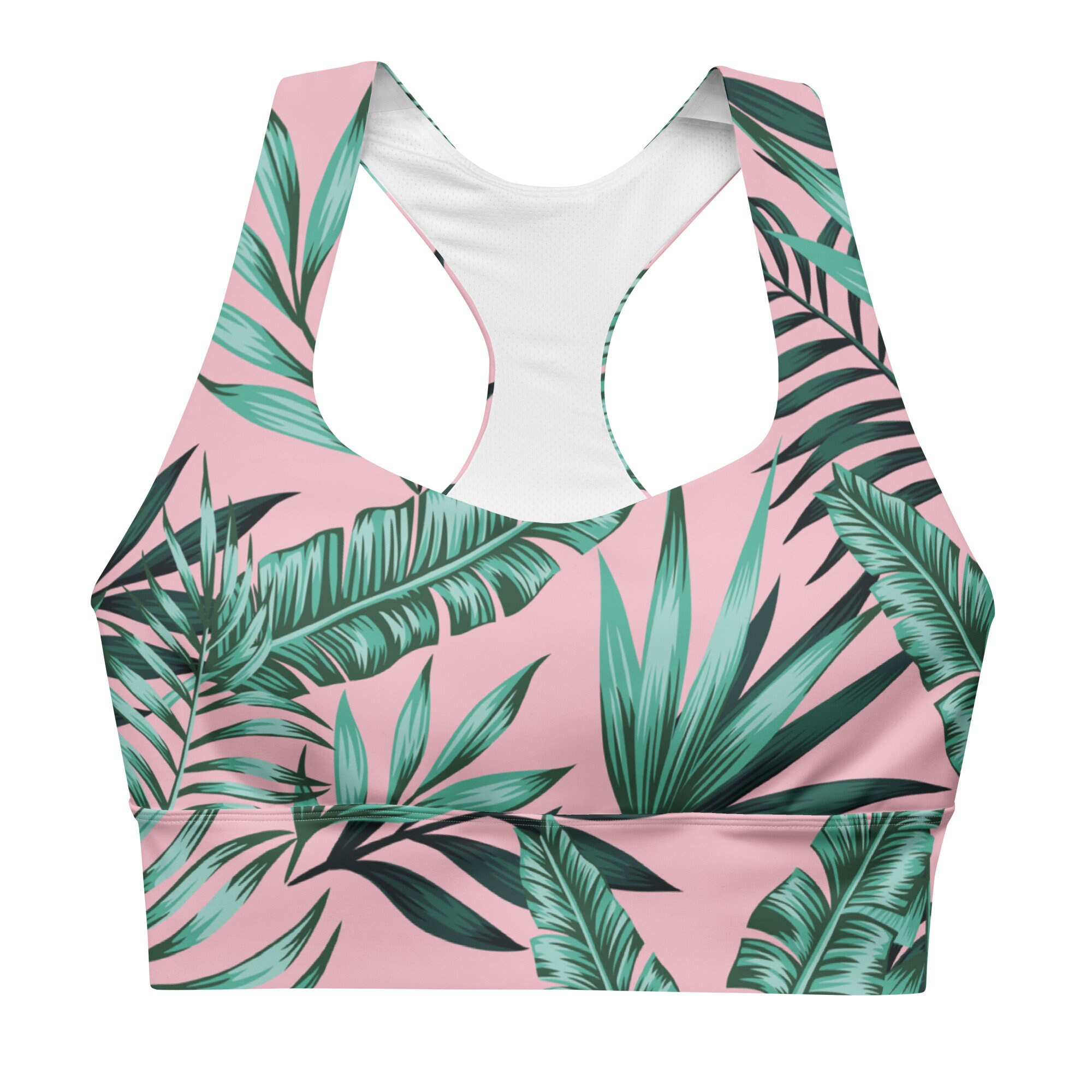 Colorful Palm Tree Hawaiian Print Sports Bra main image 1